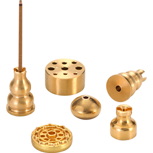 纯铜香插盘香架小葫芦香插香托九孔香插香座坐支架香炉线香插香盘