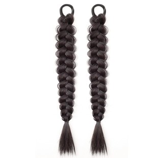 麻花辫假发辫子新中式双马尾绑带式麻花辫编发假发圈仿真头发辫子