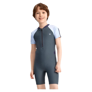 Keep儿童泳衣男童连体2026新款中大童专业训练速干防晒男孩游泳衣