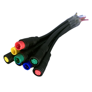 M8防水公母插头航空带线快速对接端子户外led汽车电源线235芯插座