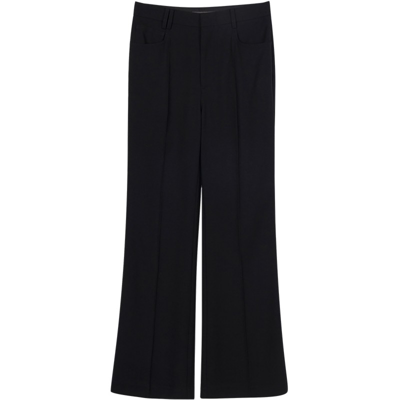 LESS春秋复古优雅微喇裤女绵羊毛时尚简约休闲微喇叭裤2O7E10220