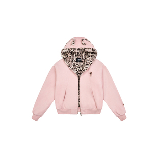 【Achock官方店】穆祉丞同款兔耳保暖卫衣豹纹拉链连帽加绒外套男