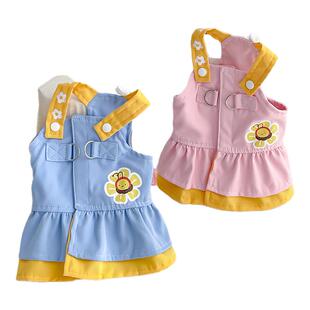 狗狗衣服夏装2026新款泰迪雪纳瑞比熊背带裙子宠物可牵引衣服薄款