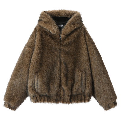 薛之谦dsp高级感仿皮草厚外套