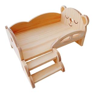 睡床棉花娃娃床儿童玩具摆件沙发椅大号bjd实木床平替娃家具20cm