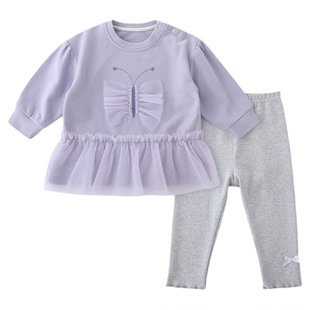 女宝宝裙子套装春秋季儿童甜美分体衣服婴幼儿卫衣两件套女童春装