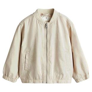 HM童装儿童男童外套冬季亚麻混纺长袖飞行员拉链夹克1269521