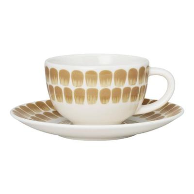 芬兰Arabia24小时复古黄陶瓷咖啡杯碟北欧茶杯高颜值新年礼物