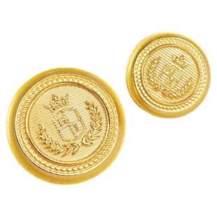 莱可高定 高端进口英伦皇冠麦穗金色铜扣衣服西装外套纽扣配件