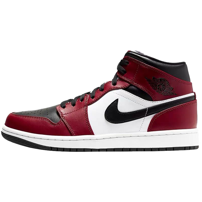 AIR JORDAN 1 MID AJ1小芝加哥黑红脚趾中帮篮球鞋554724-069