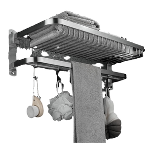 304不锈钢网篮浴巾架折叠免打孔卫生间浴室置物架厕所壁挂毛巾架