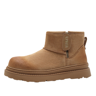 棉鞋男款2025新款加绒加厚男鞋一脚蹬冬鞋保暖防寒棉靴翻毛雪地靴