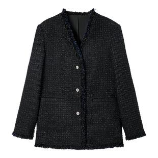 TKY SHOP精致V领小香风外套女2025秋季新款优雅气质通勤大女主