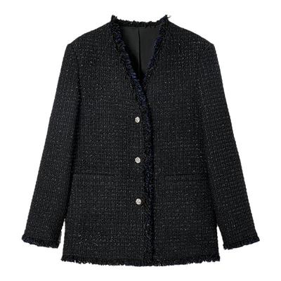 TKYSHOP小香风精致气质V领外套