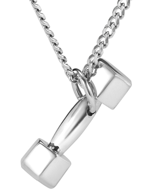 GRGR925纯银健身哑铃嘻哈项链