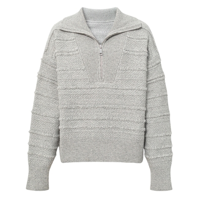 伊芙丽POLO领通勤宽松羊绒套头衫2024冬季新款品质百搭毛衫女