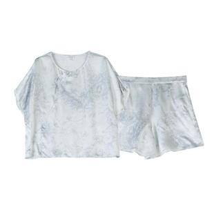 未墨』丝侬纯真丝桑蚕丝睡衣女款短袖短裤中式盘扣丝绸家居服