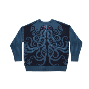 吉考斯工业克苏鲁神话系列重磅提花针织开衫保暖宽松毛衣外套秋冬