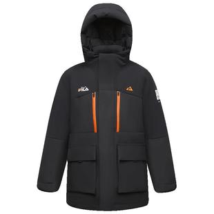 FILAKIDS斐乐童装男大童羽绒服2025冬新款儿童中长款户外运动外套