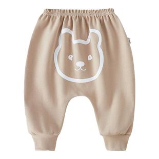 婧麒婴儿大屁屁裤子宝宝男女小童秋冬加绒纯棉透气长裤婴幼大pp裤