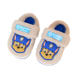 汪汪队儿童棉拖鞋秋冬室内2025新款包跟防滑TPR毛毛托拖鞋女童男