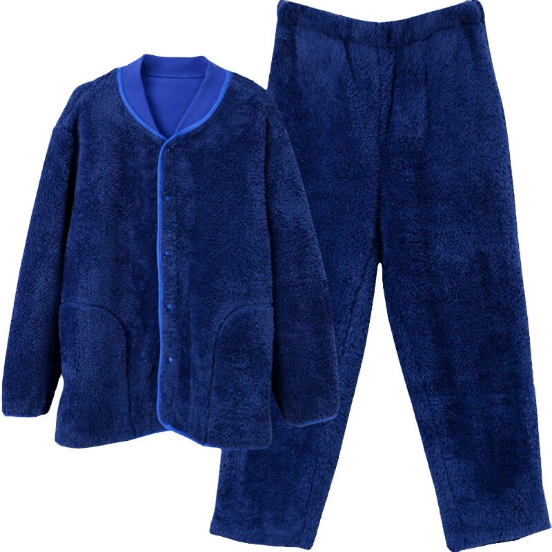 朵朵可可珊瑚绒睡衣男士新款秋冬法兰绒休闲长袖家居服套装