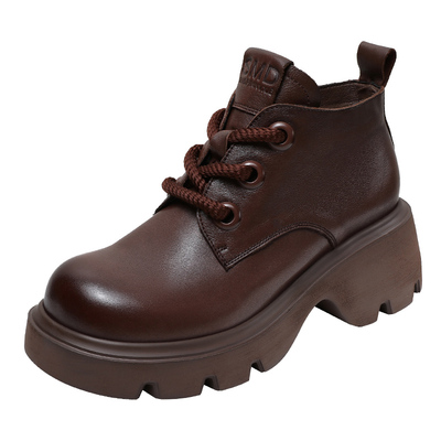 头层牛皮英伦风厚底马丁靴冬短靴