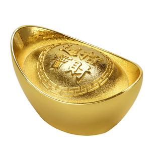 瑞象 风水元宝摆件大小合金仿真金银元宝金条聚宝盆财神供奉用品