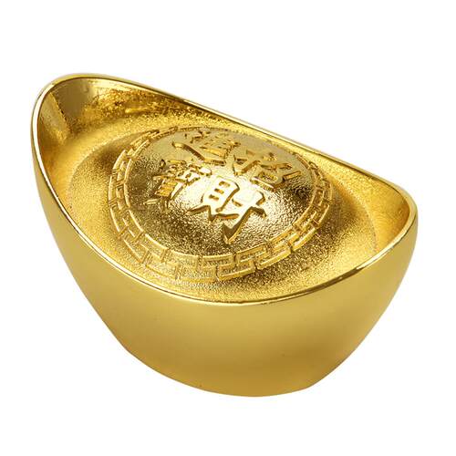 瑞象 风水元宝摆件大小合金仿真金银元宝金条聚宝盆财神供奉用品