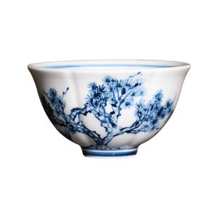 【年货节活动秒杀】台湾省陶艺家琼方仿明手绘青花釉中彩主人茶杯