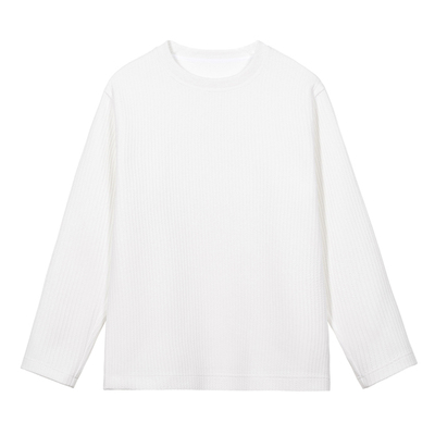加绒复古纯色潮牌长袖T恤