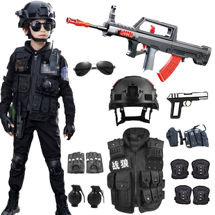 儿童警察服演出服警官服男孩童特警衣服玩具装备军装套装特种兵
