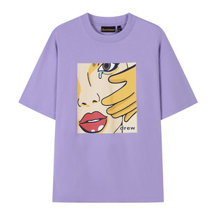 drew house no tears眼泪图案短袖T恤25夏季新品男女同款
