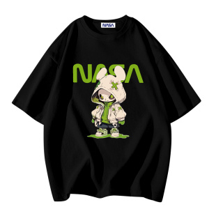 NASA STUSY美式高街2025新款夏装男款上衣服情侣潮牌男士短袖T恤