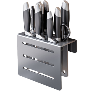 厨房大号加厚不锈钢刀架置物架壁挂式家用刀具菜刀收纳免打孔墙上