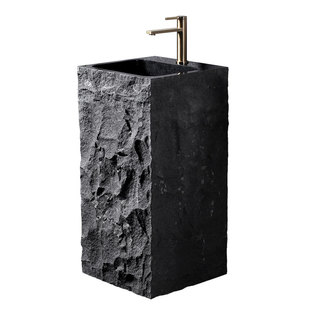 阳光品玉石头立柱盆落地式户外庭院洗手盆花园水槽阳台轻奢洗手台