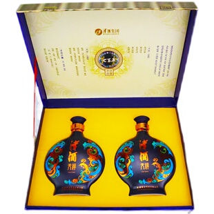 52度津酒天祥礼盒装500ml*2瓶扁凤壶礼品酒纯粮食酿造浓香型白酒