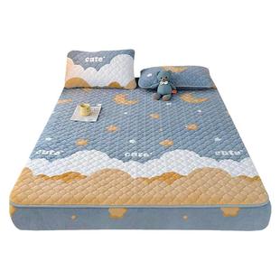 A类抗菌牛奶绒夹棉床笠床罩加绒冬季珊瑚绒床垫套保护罩三四件套