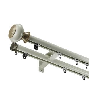 罗马杆窗帘杆静音加厚单双杆打孔安装下滑杆飘窗客厅隐藏式轨道