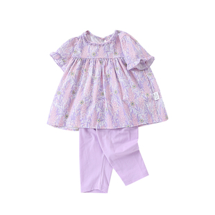 女童套装2026夏季新款小儿童纯棉碎花上衣裤子两件套宝宝休闲童装