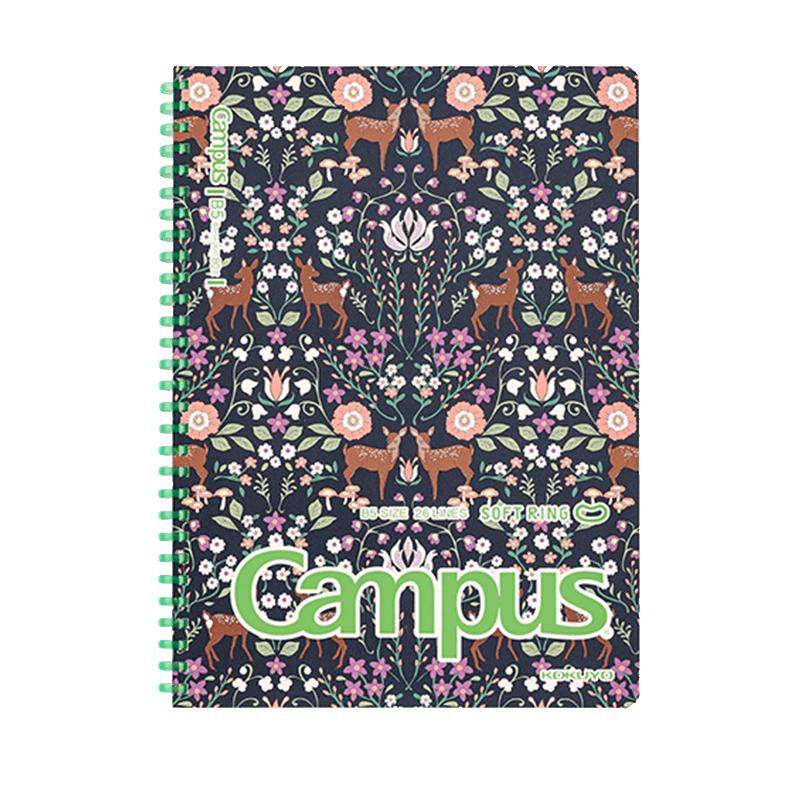 日本kokuyo国誉Campus加藤木图案系列A5软线圈装订本B5新款笔记本不硌手加厚学生用横线作业本螺旋线圈记事本