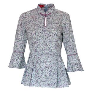 如意风唐装女中国风旗袍上衣改良汉服七分袖碎花修身民国风女装