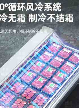 鲜肉柜商用超市生鲜猪肉牛肉冷藏展示柜卧式凉茶卤味熟食柜保鲜柜