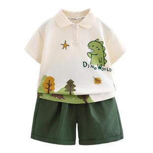 男童短袖套装2026新款儿童夏季衣服宝宝夏装韩版洋气潮POLO两件套