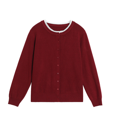 恒源祥妈妈装高端纯羊毛针织开衫