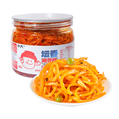 中大麻仁金丝咸菜早餐下饭菜芥菜丝芝麻苤蓝腌菜即食380g可商用