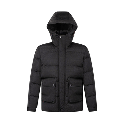 柒牌连帽提花羽绒服男