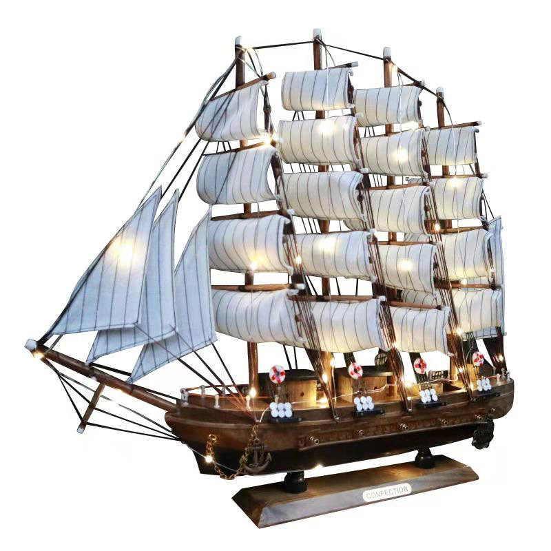 木制帆船模型工艺品摆件客厅