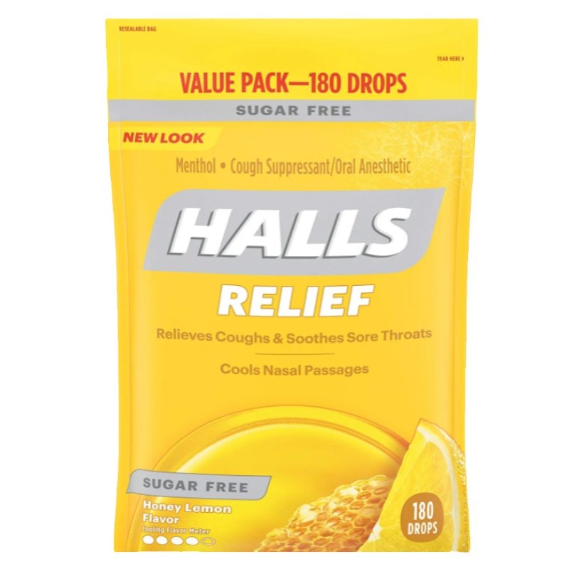 现货halls荷氏润喉糖薄荷止咳糖