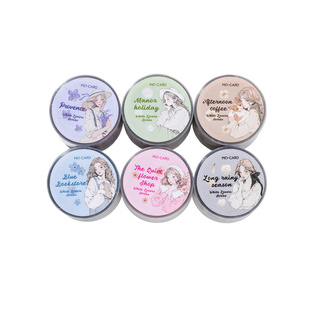 M｜白色恋人雾面胶带 手绘盐系少女人物穿搭白墨pet手帐循环贴画